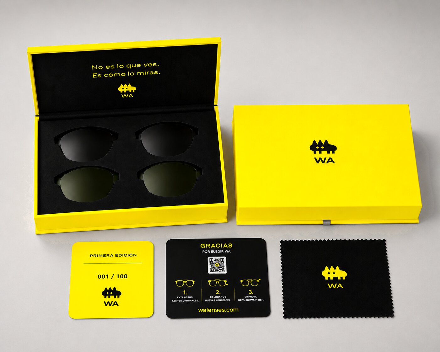 Caja WA Lenses pack TWO con lentes graduadas para Ray-Ban Meta